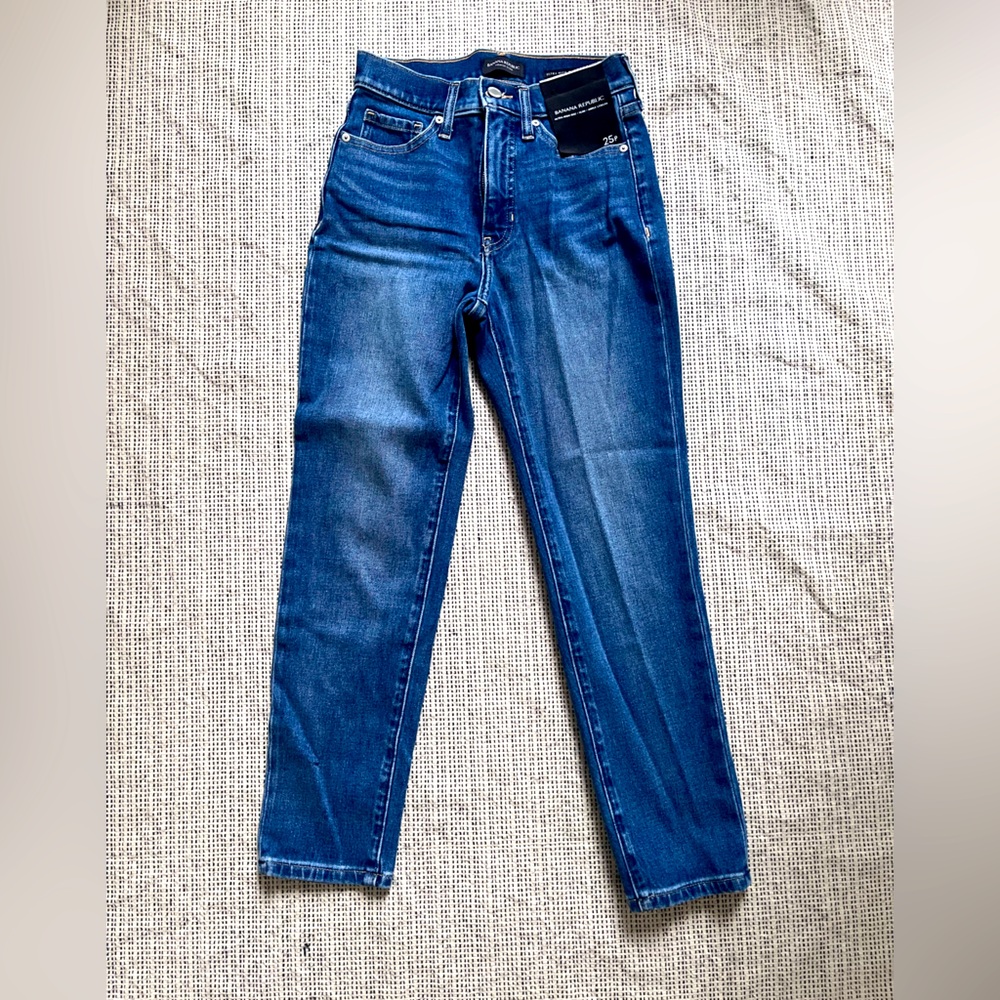 Banana Republic Premium Denim Slim Ankle Jeans Medium Wash Womens Petite 25P NEW